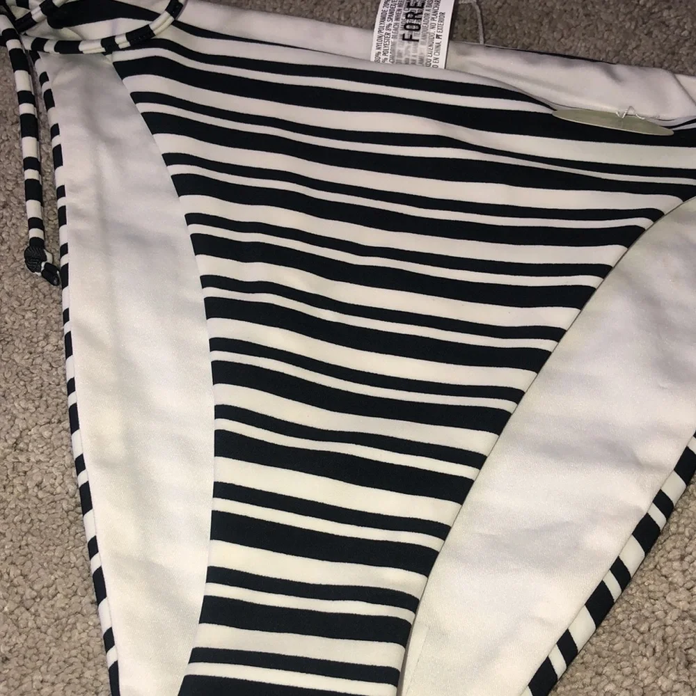 Forever 21 XL Bikini‎ Bottom Striped Black White NWT